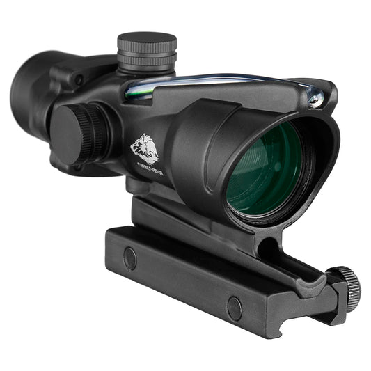 Fire Wolf 4X32 Hunting Riflescope Real Fiber Optics Grenn Red Dot Illuminated Etched Reticle Tactical Optical Sight