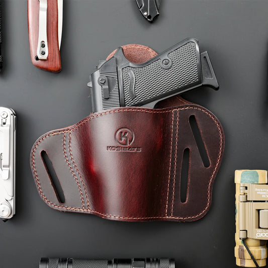 Hunting Genuine Leather Holster OWB Real Leather Belt Holster 1911 Holster OWB, Leather Concealed Holster
