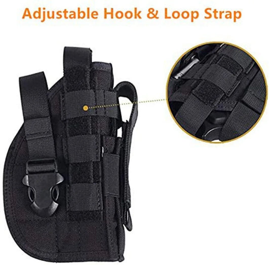 Universal Tactical Nylon Gun Holster Molle Modular Pistol Holster Hunting Universal Gun Holster Right Hand Waist Belt Holster