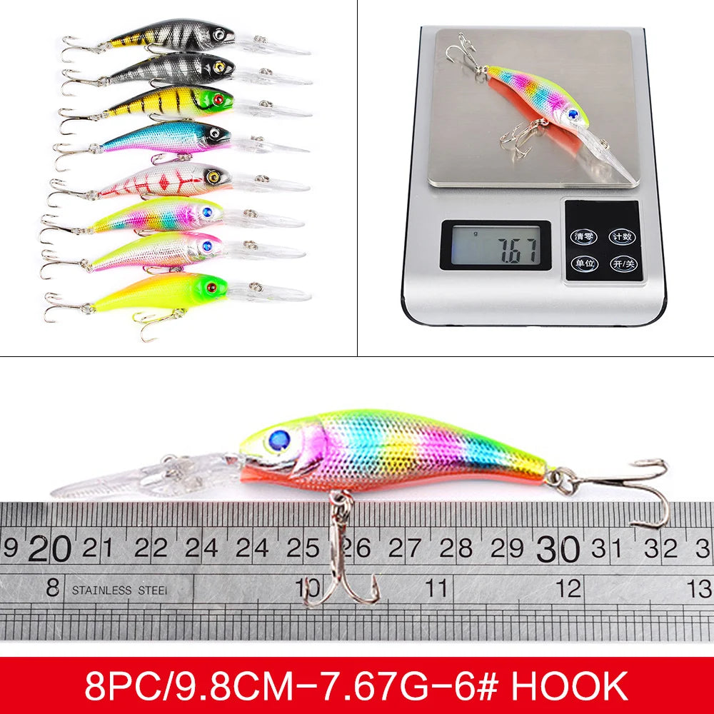 43Piece Fishing Lures Kit for Saltwater and Freshwater Fishing Gear Gifts for Men Soft Hard Fishing Lures Baits Set with Hooks