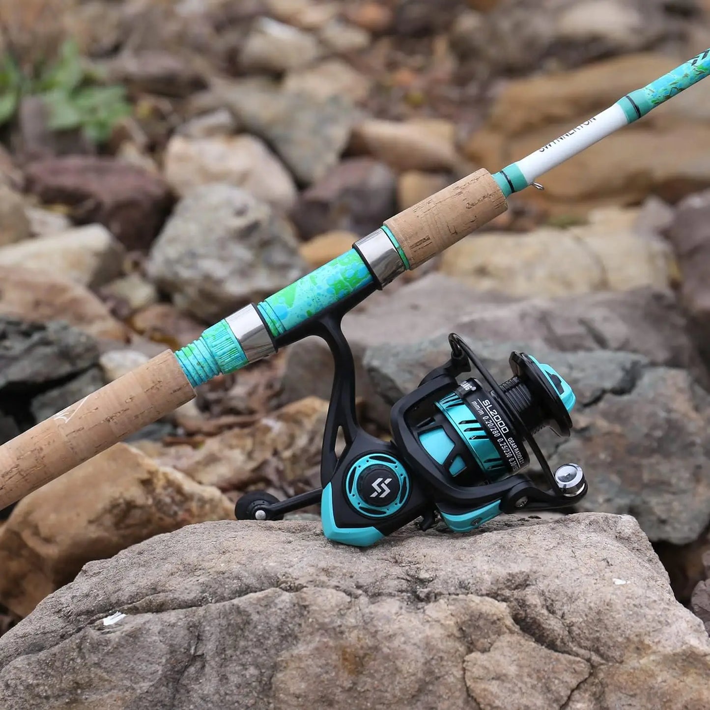 5'6" Graphite & Fiberglass Fishing Rod Combo with Quickset Anti-Reverse Reel, Durable and Strong (1 or 2 Pack)
