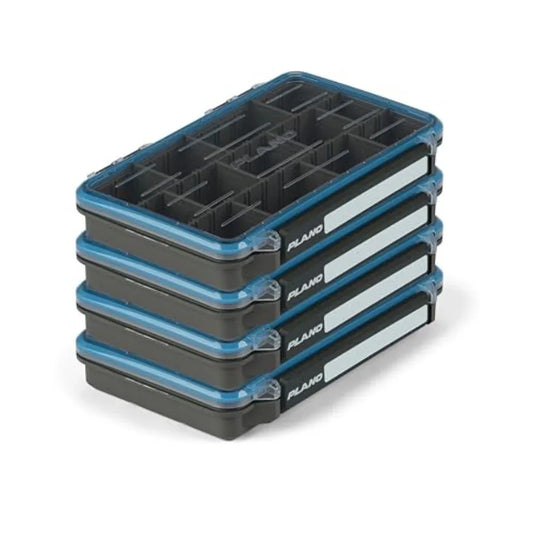 Tackle Box 3600 Waterproof 4-Pack Stow for Fishing Gear Storage in Black with Durable Plastic Construction and C