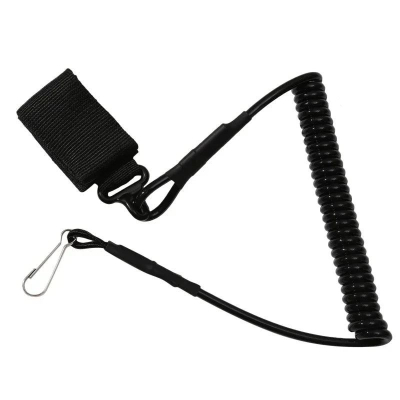 Elastic Lanyard Rope Tactical Anti-lost Spring Safety Strap Gun Rope For Key Ring Chain Flashlight Hunting Accessories