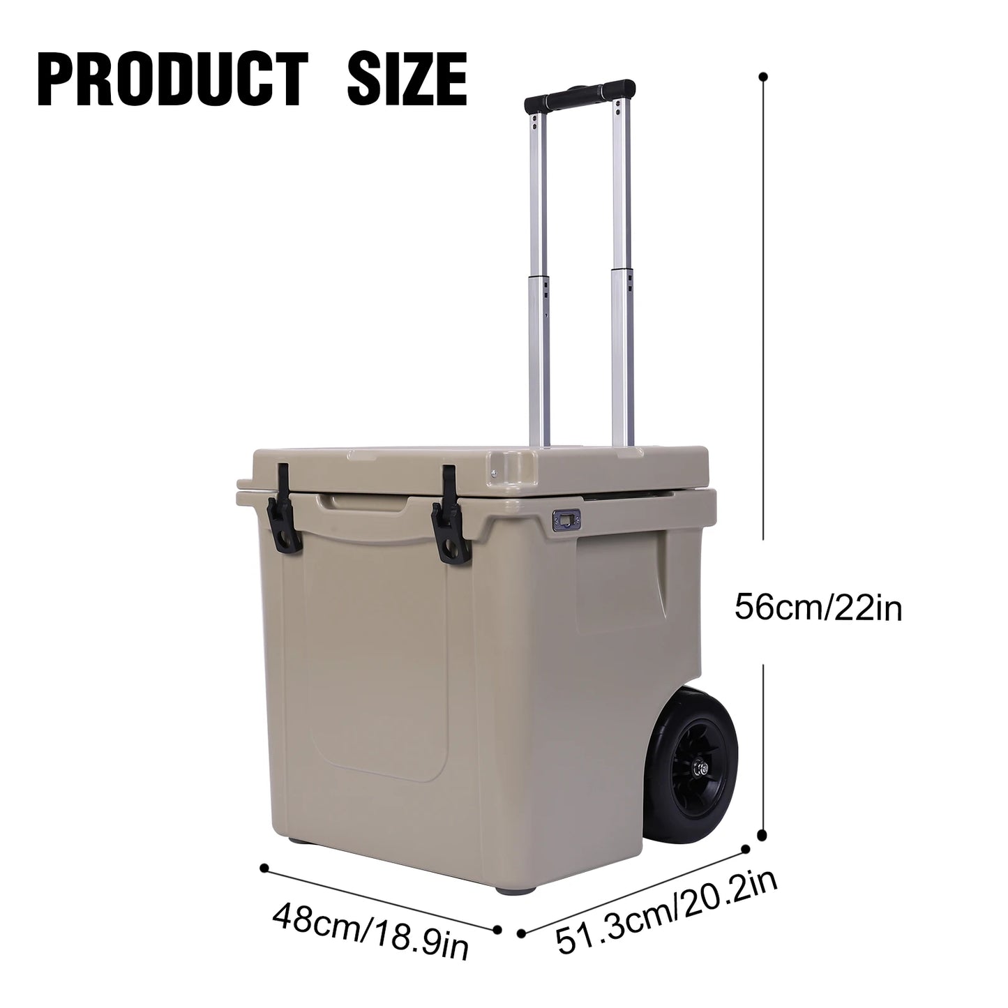 5L Insulated Wheeled Cooler with Wheels and Handle Roller Cooler with Leak-Proof Tight Latches for Beach Camping Picnics More