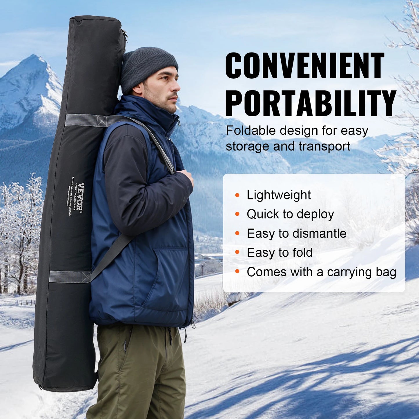SucceBuy Portable Ice Shelter Insulated Pop-Up Ice Fishing Tent Thermal Ice Shanty for Winter Fishing Ice Cube with Carrying Bag