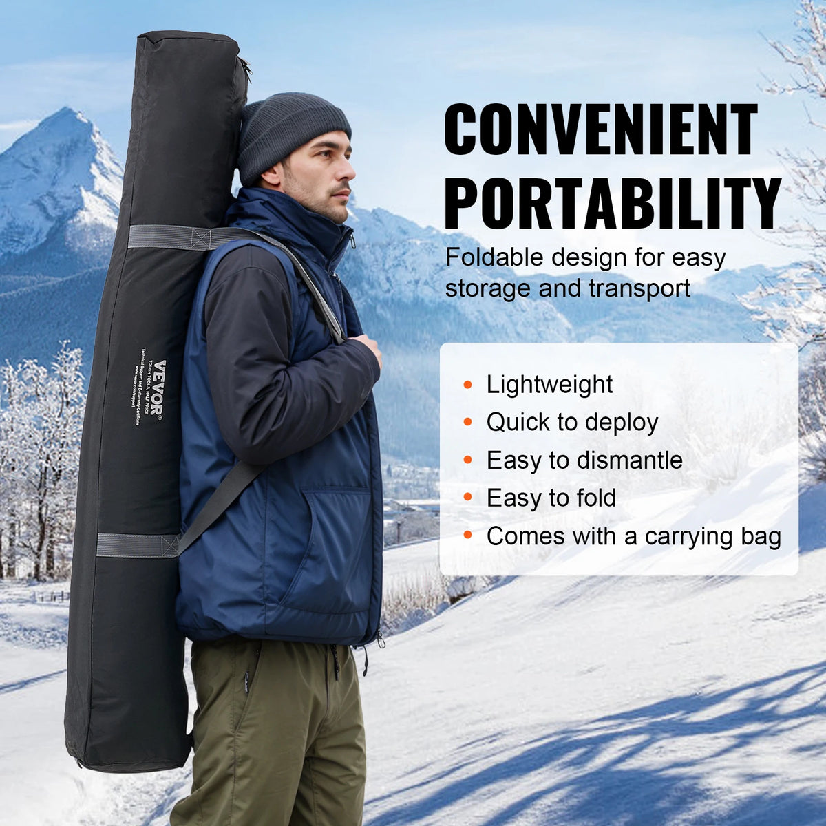 SucceBuy Portable Ice Shelter Insulated Pop-Up Ice Fishing Tent Thermal Ice Shanty for Winter Fishing Ice Cube with Carrying Bag