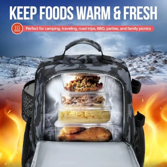 Cooler Fishing Backpack with Rod Holders 45L Large Water-resistant Fishing Tackle bag Store Fishing Gear Fishing Gifts for Men