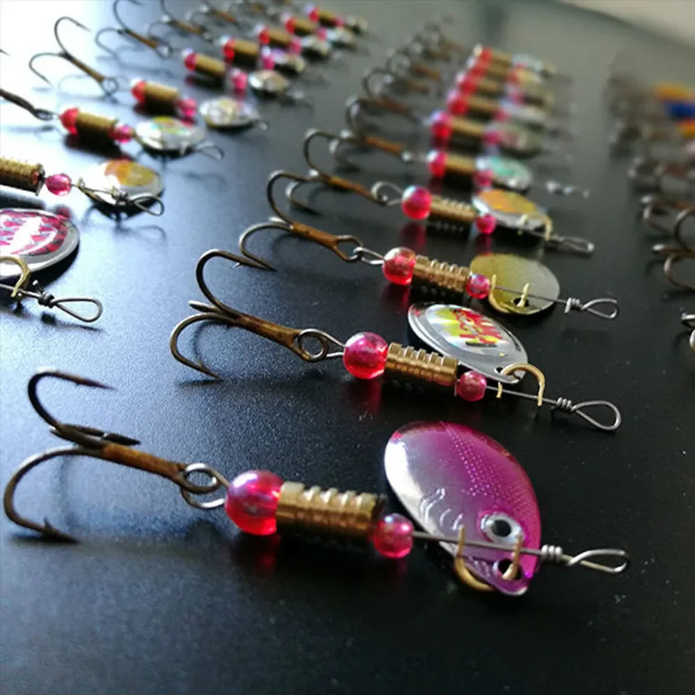 30pcs Sparkling Sequins Fishing Lure Realistic Metal Bait Spinnerbait Spoon Lures