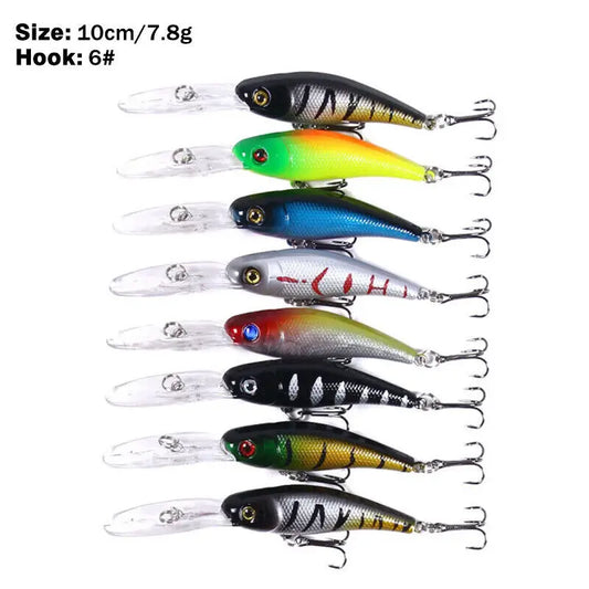 43PCS Lot Mixed Minnow Fishing Lures Hard Bait Crankbaits Bass Hooks Tackle