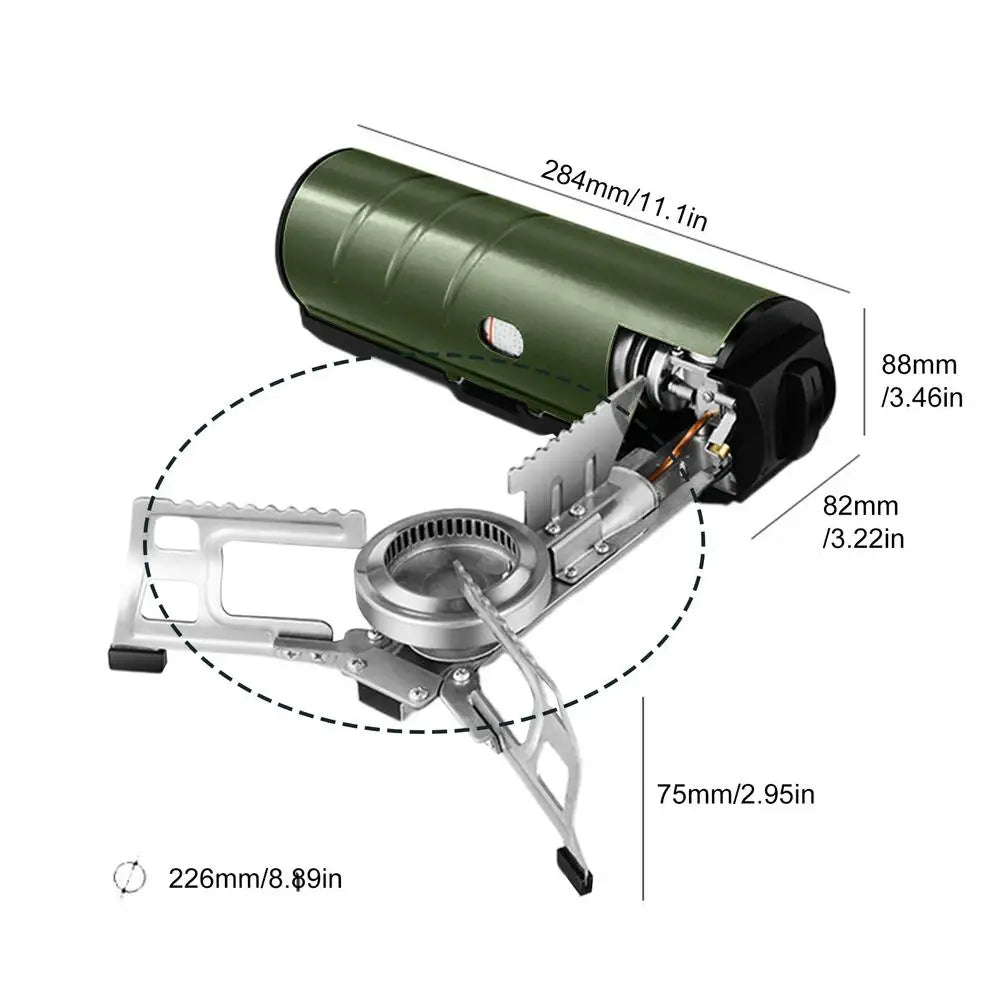 Camping Stove Portable Metal Camp Stove 2600W Compact Lightweight Cook Tool Gadgets Outdoor Camping Burner With Storage Handbag