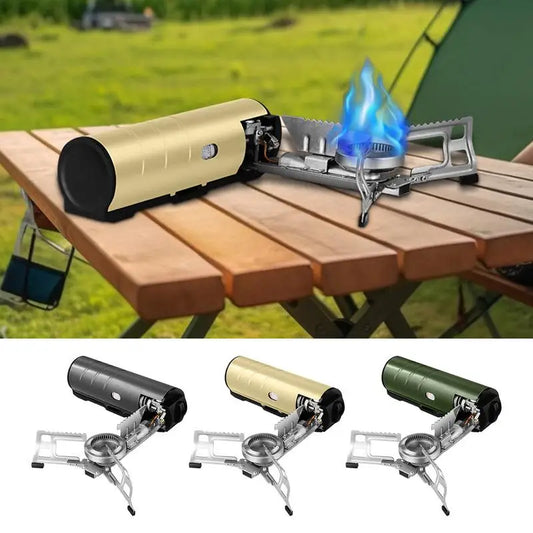 Camping Stove Portable Metal Camp Stove 2600W Compact Lightweight Cook Tool Gadgets Outdoor Camping Burner With Storage Handbag
