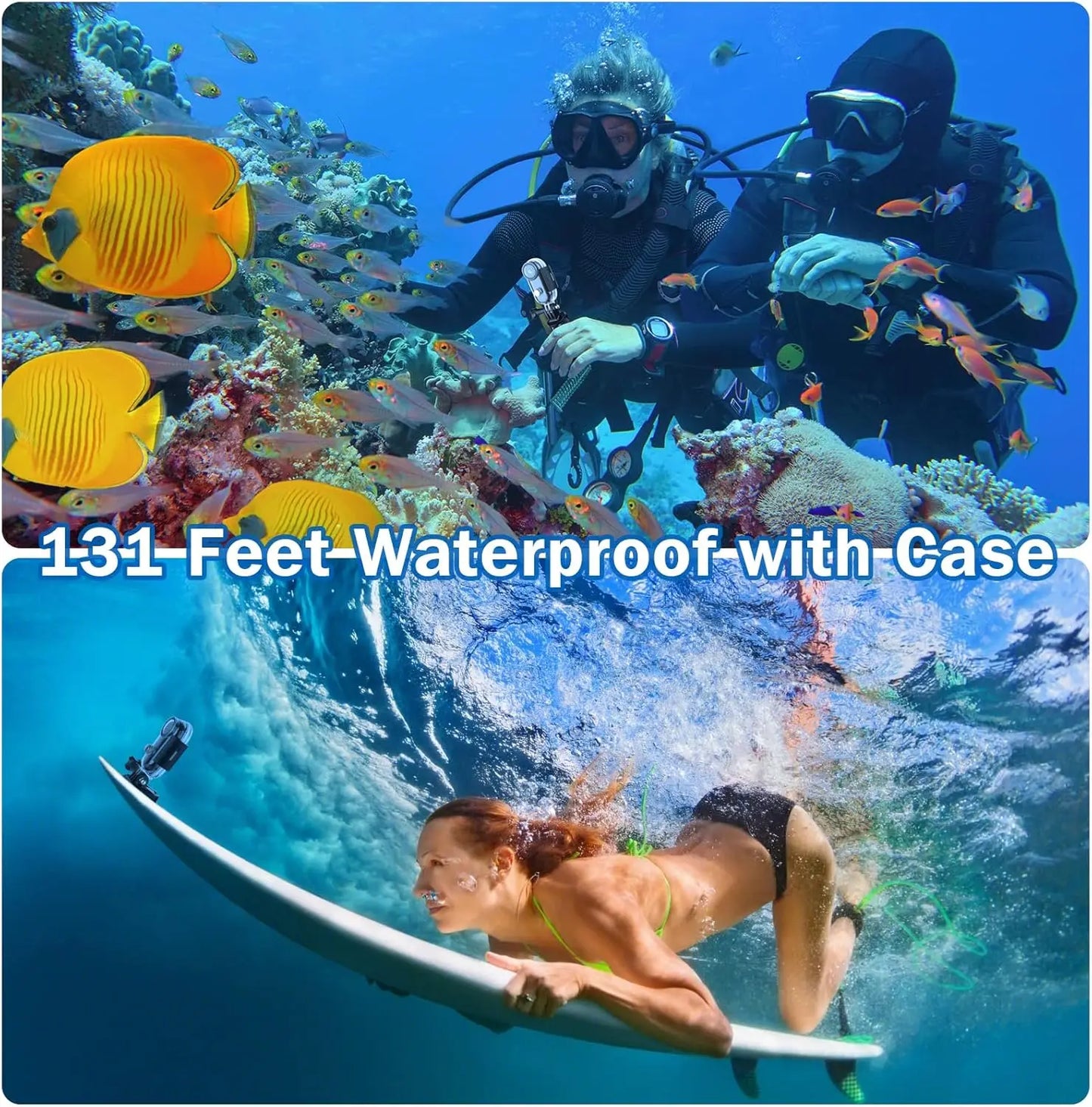 Ultra-Compact 4K Action Camera with Magnetic Mount, Waterproof Case, 150-Min Battery for Hands-Free Recording
