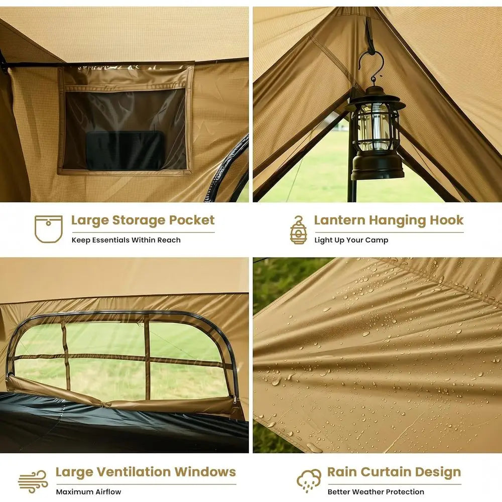 4-Season Waterproof Hot Tent for 2-4 People: All-Weather Hiking, Backpacking, Camping Shelter