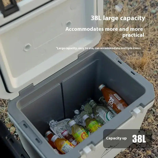 Mountainhiker 38L Outdoor Refrigerator with Wheels Portable Insulated Box BBQ Car Insulated Box Refrigerator Trolley Refrigerato