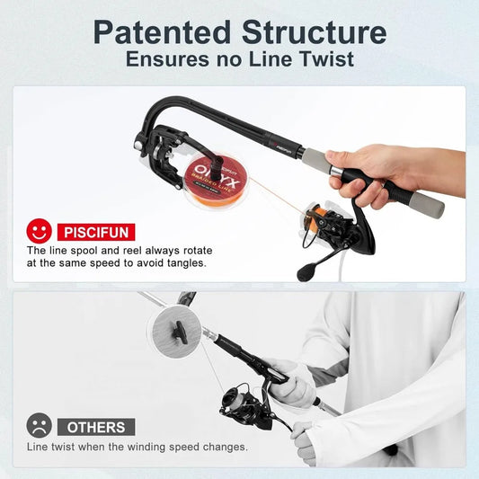 Automatic Fishing Line Spooler Winder Machine - Adjustable Spool Width, Suction Cup Base, Lightweight