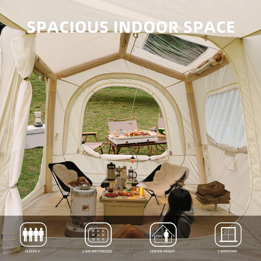 Inflatable Tents for Camping suv tent Easy Setup Inflatable Tent Waterproof Air Glamping Tents for Camping Adult 4/6/8 Person