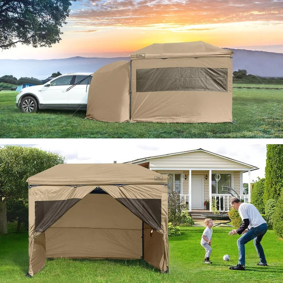 5pcs Sidewalls for 10X10 Commercial Instant Canopy Tent Converts Canopy into Tent for Camping with Removable SUV Tailgate - Kha