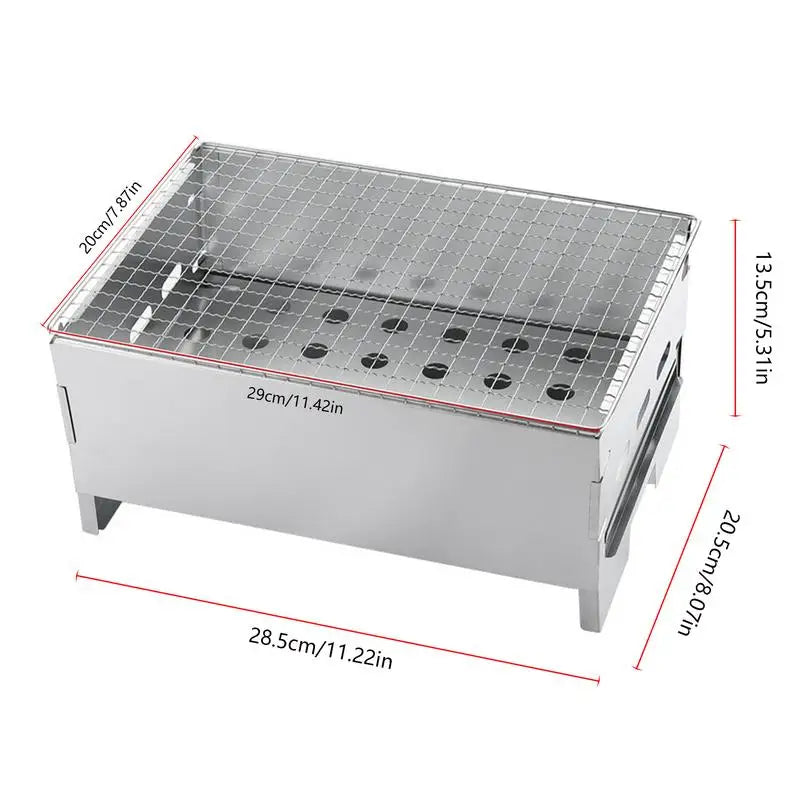 Detachable Barbecue Grill Heating Stoves Portable Camping BBQ Grill Rack Net Firewood Stove Stainless steel Cooking BBQ Grill
