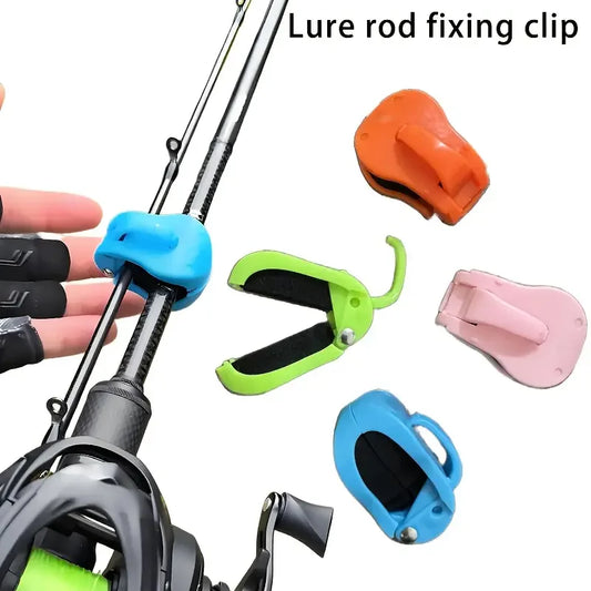 4pcs Quick-Attach Fishing Rod Clip - Tool-Free 1-Hand Holder for 2-Piece Freshwater Rods, Secure Grip Tackle Organizer
