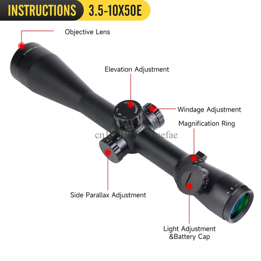 LP M3 3.5-10x50 Tactical HD Scope No Parallax Optics Hunting Scope Multi Coated Sight Adjustment Shockproof Waterproof Telescope