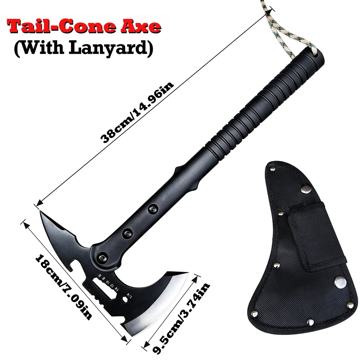 Multifunction Outdoor Camping Axe Assault Axe, Stainless Steel Sharp Survival Tactical Tomahawk with Sheath, New Model Engineer’s Axe, Camping and Rock-Splitting Axe, Bone-Cutting Knife, Multifunctional Tactical Axe