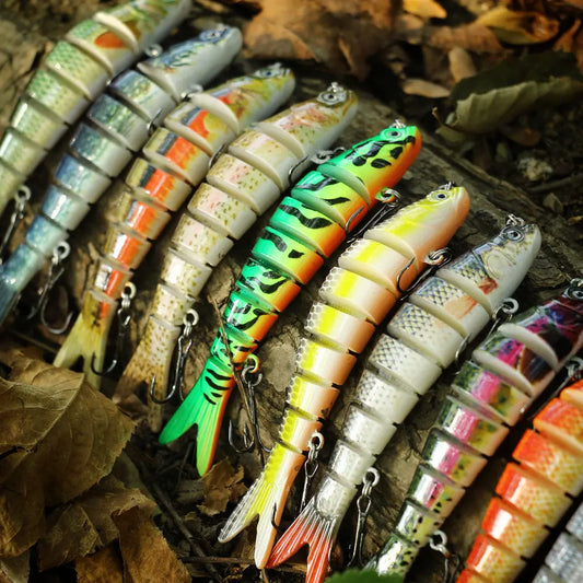 10pcs Multi-Section Swimbait Crankbaits Fishing Lures Set For Pike 11cm 10g