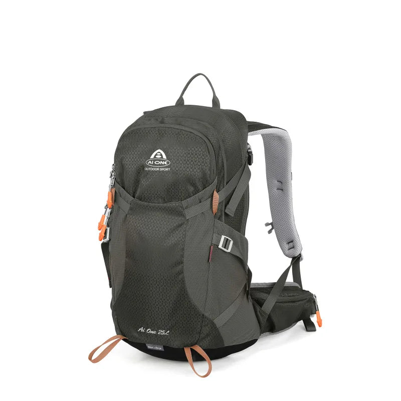 Classic Design Outdoor Backpack 25L Water Resistant Nylon External Frame Backpacking Camping Travelling Hiking Backpack