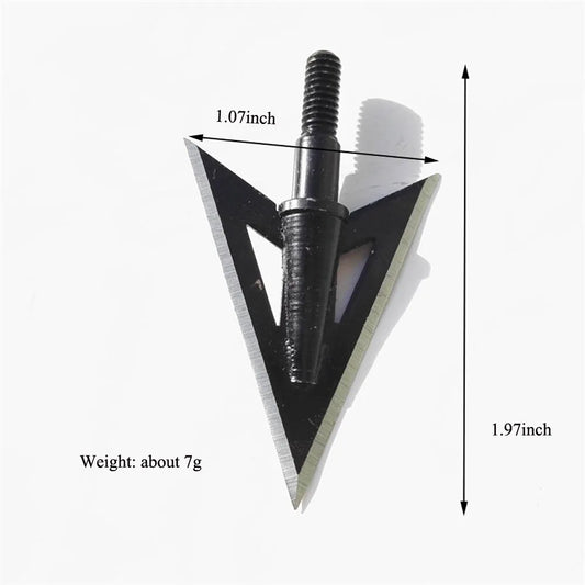 12PCS Archery Arrowheads 2 Blades Metal 100Grain Broadheads Hunting Tips Target Shooting