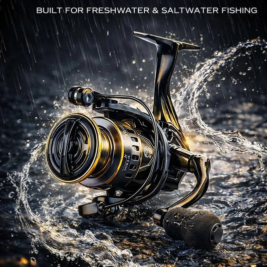 This Is a High-Efficiency Spinning Fishing Reel Featuring a Sturdy Handle, a High Gear Ratio, And a Strong Braking System, Ideal for Both Freshwater And Saltwater Fishing, Offering Smooth And Powerful High-Speed Performance