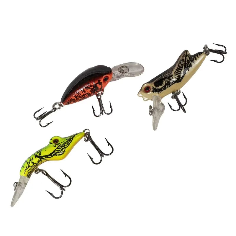 3-Piece Mini Creature Fishing Lure Kit, Assorted Colors