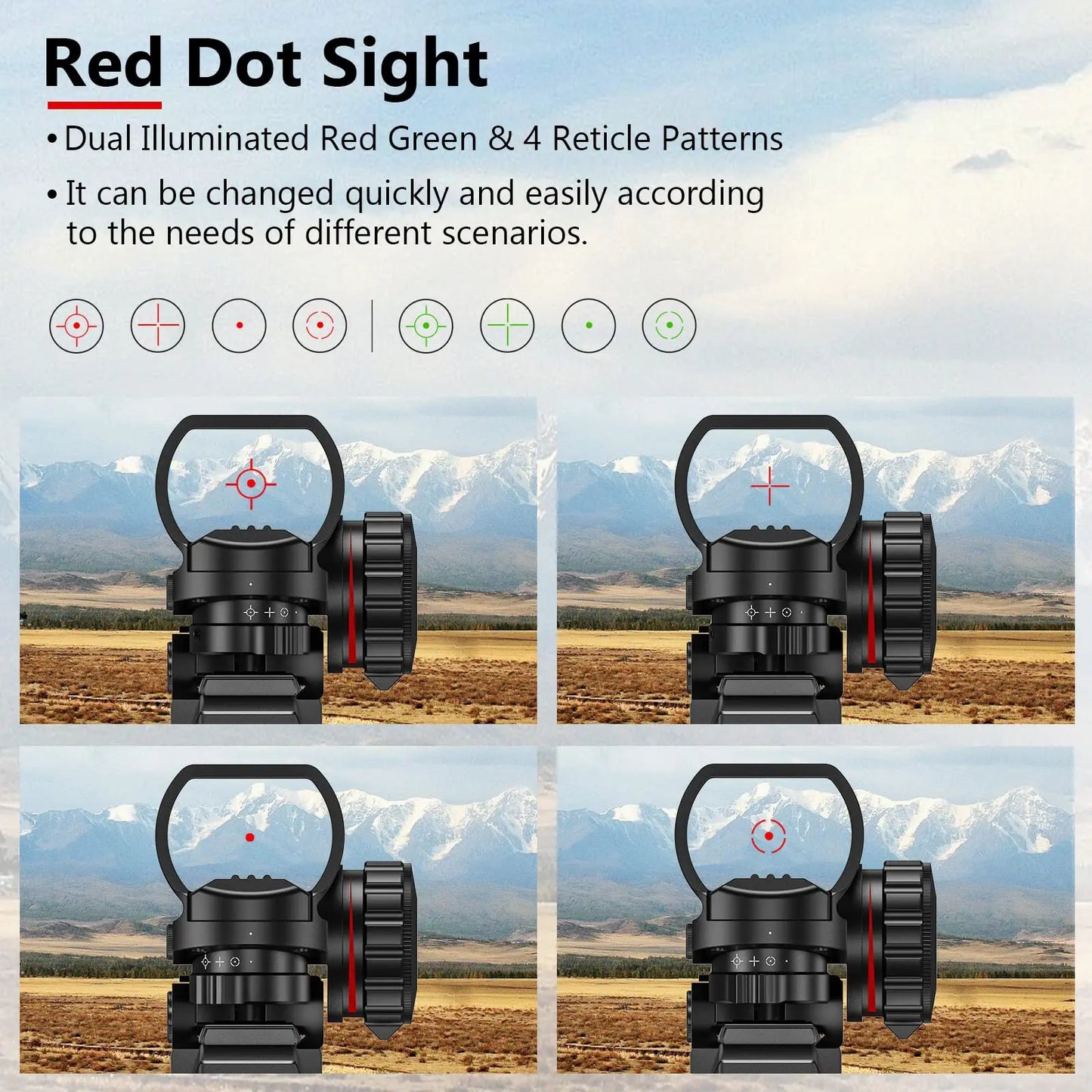 Riflescope Combo 4-12x50EG Dual Illuminated Optics IIIA 2MW Laser Sight 4 Holographic Reticle Green Dot Sight 20mm Scope Mount