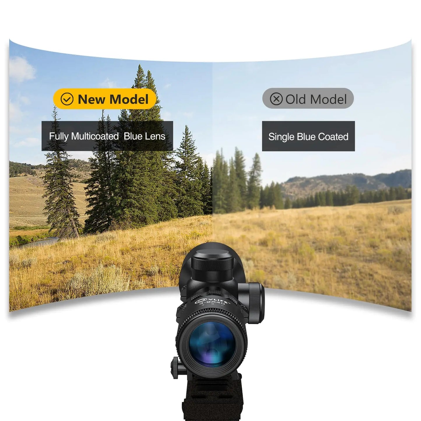 CVLIFE 3-9x40 Optics R4 Reticle Crosshair Scope with Scope Mounts