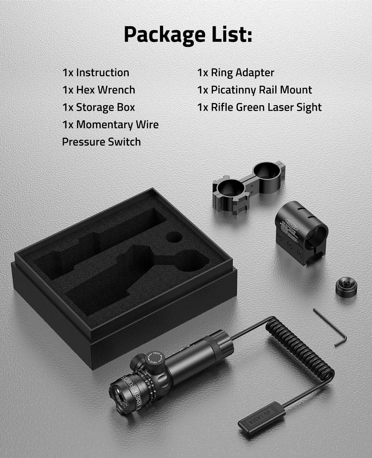 CVLIFE Laser Sight for Rifle with Picatinny/M-lok Rail Mount, Green Laser for Guns, Low-Profile Laser Sight with Pressure Switch
