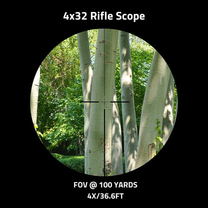 CVLIFE 4x32 Prism Hunting Rifle Scope Red & Green & Blue Illuminated Reticle Scope with Fiber Optic Sight