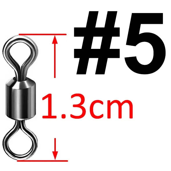 50pcs Bearing Swivel Fishing Connector Stainless Steel Carp Fishing Accessories Tackle Snap Fishhook Lure Solid Ring Swivel