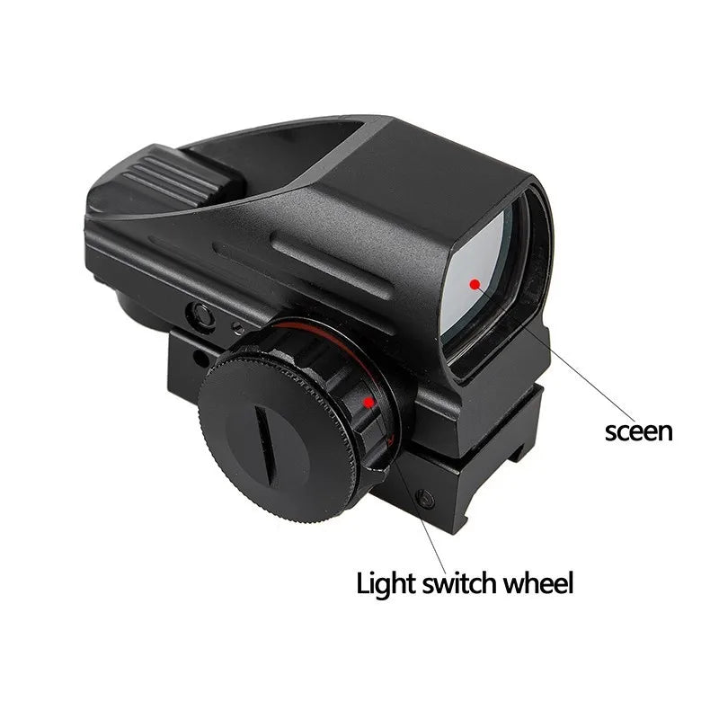 Red Dot Sight Scope Tactical Reflex Riflescope Reticle Holographic Projected Sight Hunting 20mm Rail Mount 1MOA