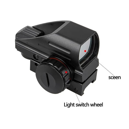 Red Dot Sight Scope Tactical Reflex Riflescope Reticle Holographic Projected Sight Hunting 20mm Rail Mount 1MOA
