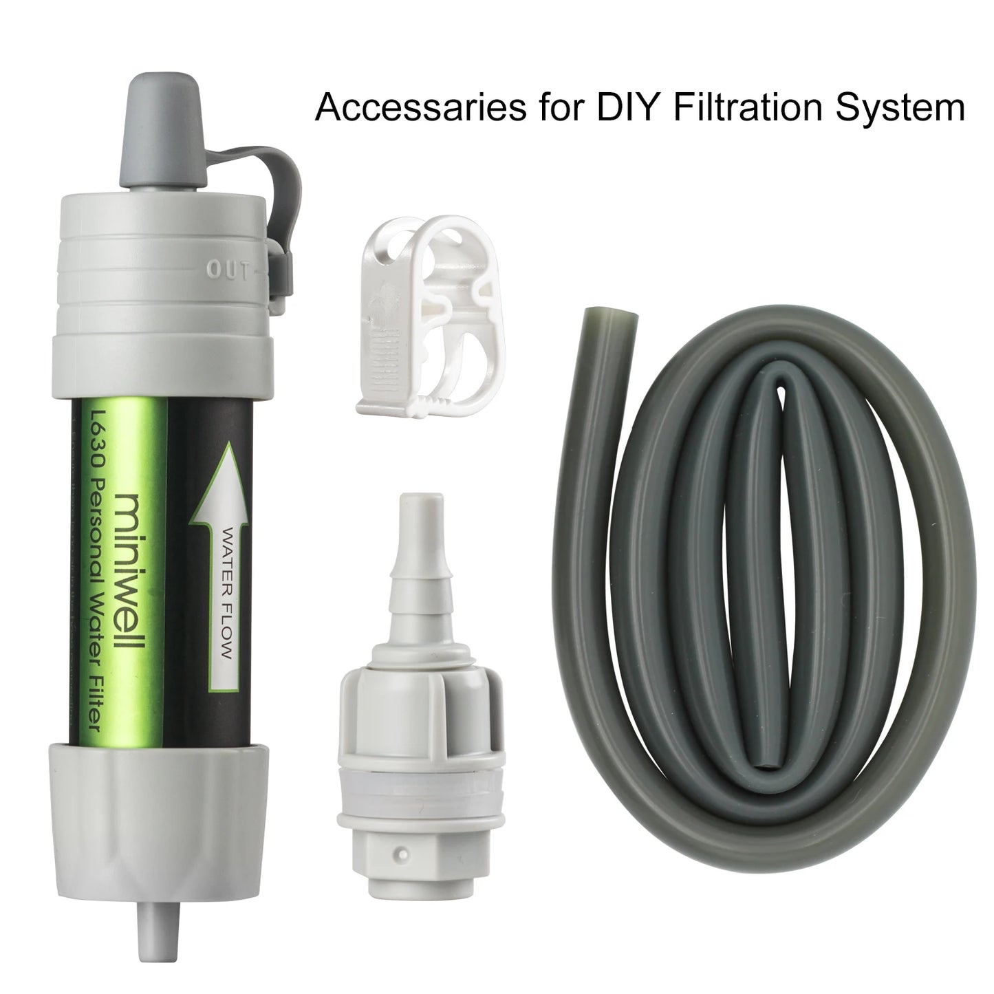 Miniwell Outdoor Gravity Water Filter System for Hiking, Camping, Survival and Travel