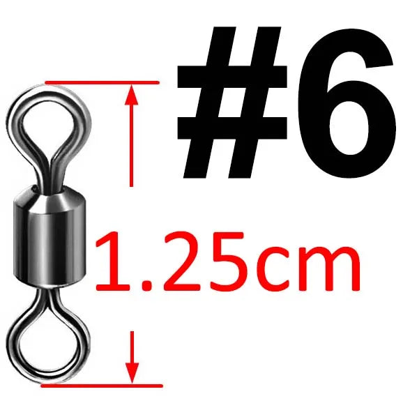 50pcs Bearing Swivel Fishing Connector Stainless Steel Carp Fishing Accessories Tackle Snap Fishhook Lure Solid Ring Swivel