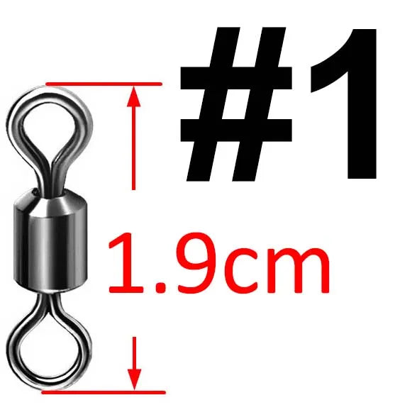 50pcs Bearing Swivel Fishing Connector Stainless Steel Carp Fishing Accessories Tackle Snap Fishhook Lure Solid Ring Swivel