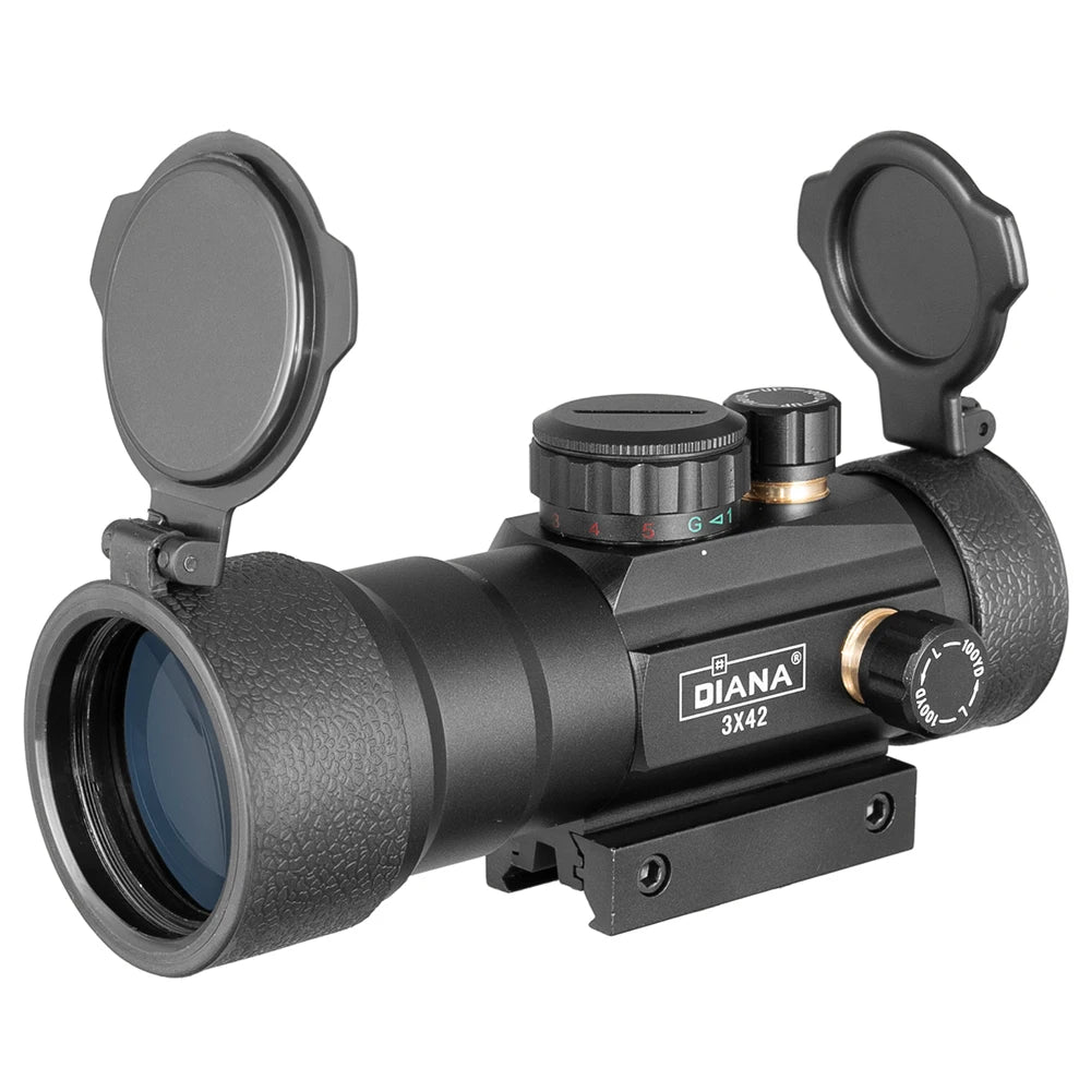 DIANA 3X44 Green Red Dot Sight Scope Tactical Optics Riflescope Fit 11/20mm Rail Rifle Scopes for Hunting