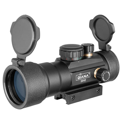 DIANA 3X44 Green Red Dot Sight Scope Tactical Optics Riflescope Fit 11/20mm Rail Rifle Scopes for Hunting