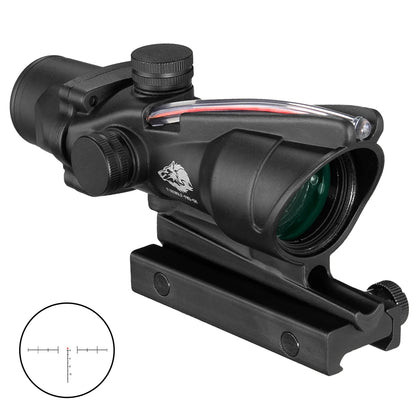 Fire Wolf 4X32 Hunting Riflescope Real Fiber Optics Grenn Red Dot Illuminated Etched Reticle Tactical Optical Sight
