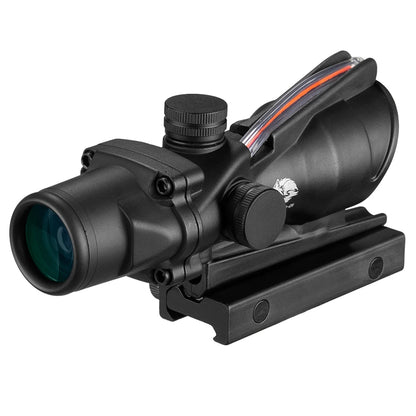 Fire Wolf 4X32 Hunting Riflescope Real Fiber Optics Grenn Red Dot Illuminated Etched Reticle Tactical Optical Sight