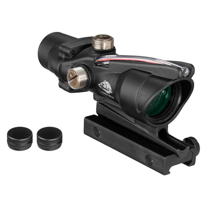 Fire Wolf 4X32 Hunting Riflescope Real Fiber Optics Grenn Red Dot Illuminated Etched Reticle Tactical Optical Sight
