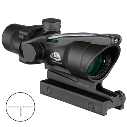 Fire Wolf 4X32 Hunting Riflescope Real Fiber Optics Grenn Red Dot Illuminated Etched Reticle Tactical Optical Sight