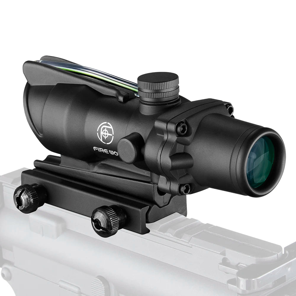 Fire Wolf 4X32 Hunting Riflescope Real Fiber Optics Grenn Red Dot Illuminated Etched Reticle Tactical Optical Sight