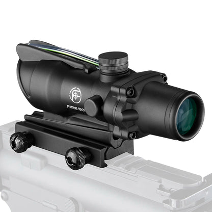 Fire Wolf 4X32 Hunting Riflescope Real Fiber Optics Grenn Red Dot Illuminated Etched Reticle Tactical Optical Sight