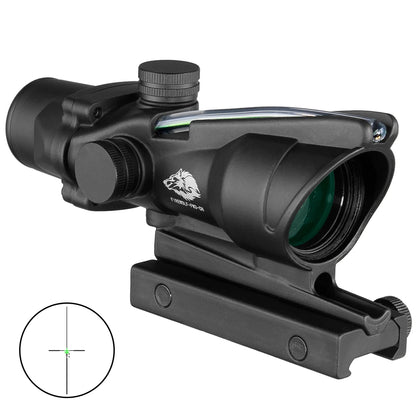 Fire Wolf 4X32 Hunting Riflescope Real Fiber Optics Grenn Red Dot Illuminated Etched Reticle Tactical Optical Sight