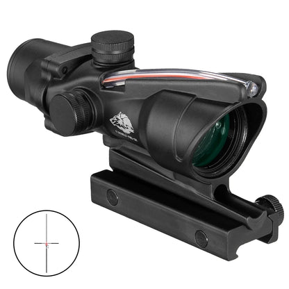 Fire Wolf 4X32 Hunting Riflescope Real Fiber Optics Grenn Red Dot Illuminated Etched Reticle Tactical Optical Sight
